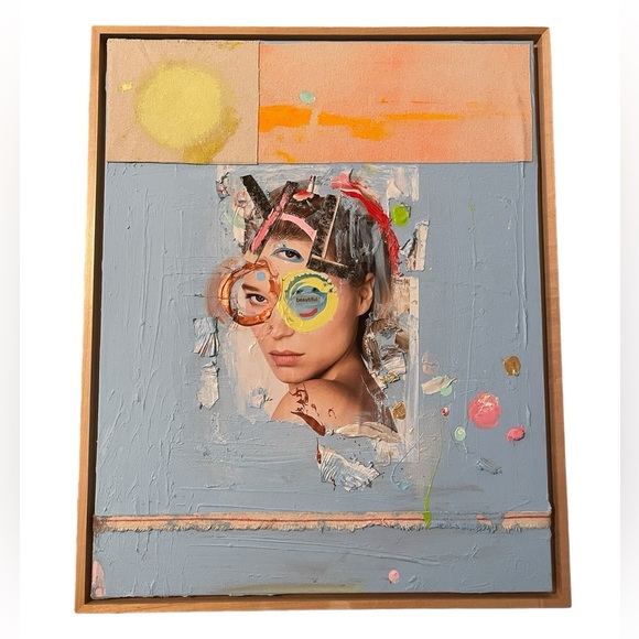 Gilbane Peck Gorgeous Mixed Media Framed painting purchased in NYC - Picture 2 of 8